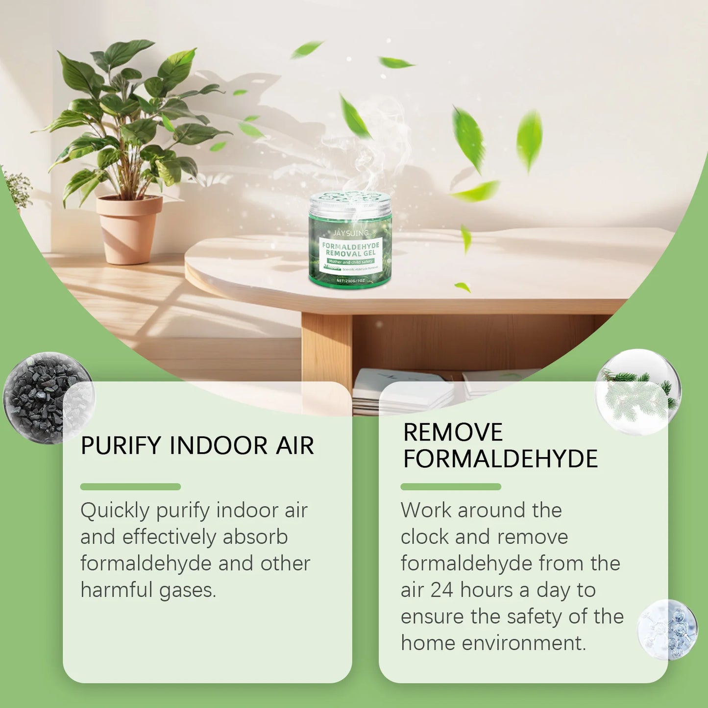 Portable Formaldehyde Cleaner:Rapid Formaldehyde Removal & Odor Elimination,Safe with No Irritation,Ideal for Households&Offices