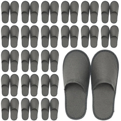 20-120Pairs Disposable Slippers for Guests Non-Slip Hotel Spa Slippers Unisex Brushed Plush Slides for Travel Households Shoes