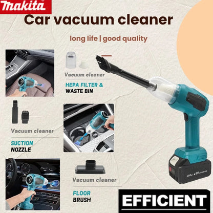 Makita Wireless - Charged Car Vacuum: Strong Suction Handheld Dual - Function (Blow/Suck) for Cars & Households 18v
