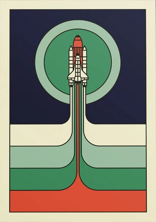 Retro Abstract Space Shuttle Sputnik Minimalist Posters and Prints Canvas Printing Wall Art Picture for Living Room Home Decor
