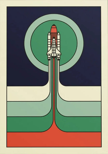 Retro Abstract Space Shuttle Sputnik Minimalist Posters and Prints Canvas Printing Wall Art Picture for Living Room Home Decor