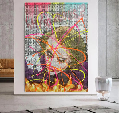 Large Wall Art Street Graffiti Joker Posters Canvas Pop Art Inspiring Quote Love All We Need Pictures for Living Room Home Decor
