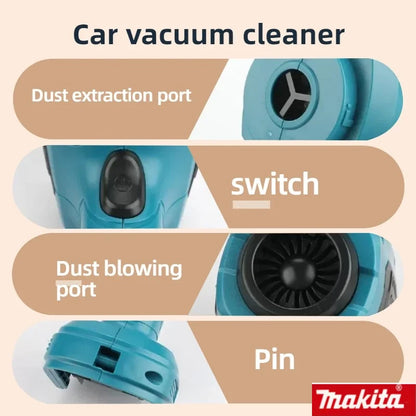 Makita Wireless - Charged Car Vacuum: Strong Suction Handheld Dual - Function (Blow/Suck) for Cars & Households 18v