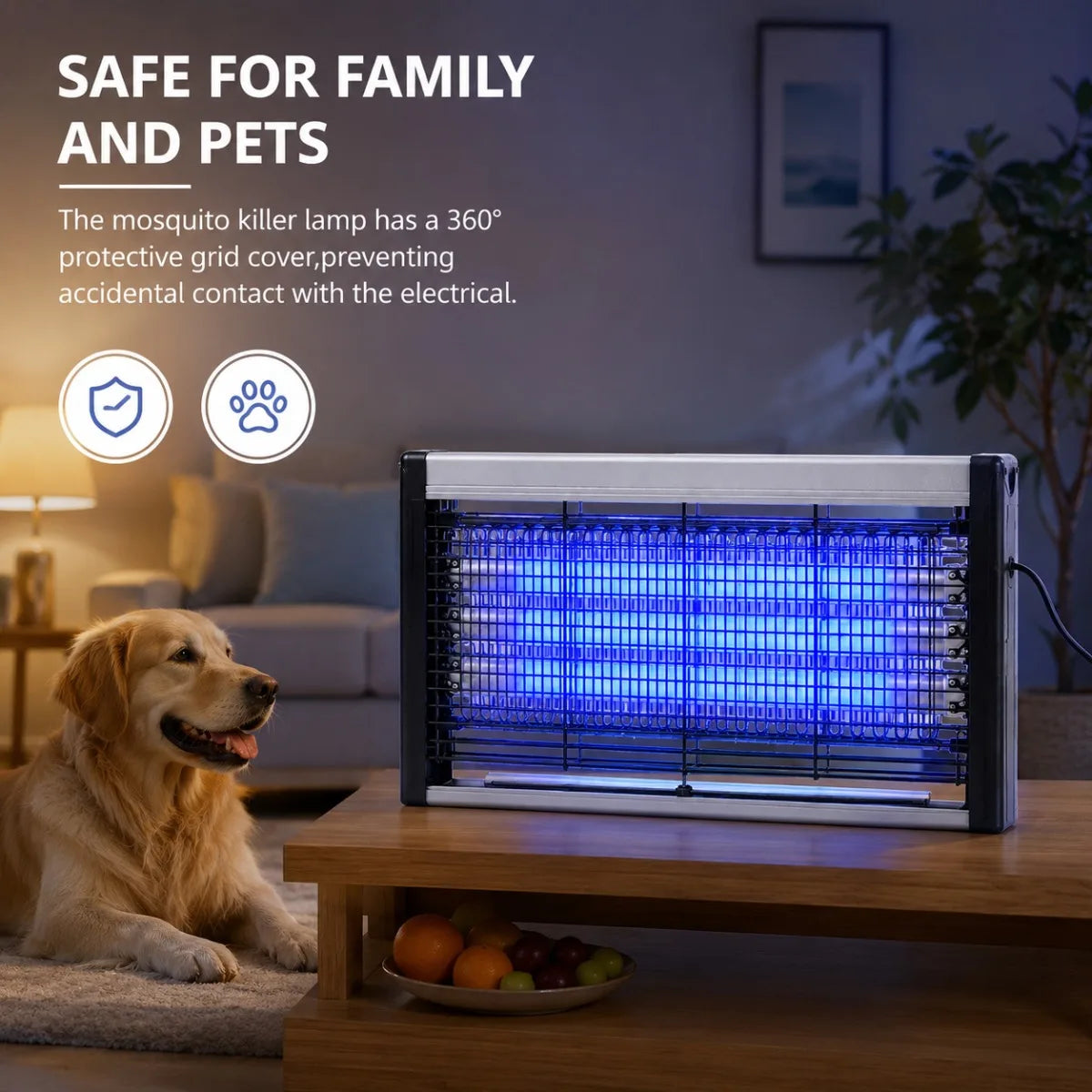JOYINLED Mosquito Killer Lamp with 3 Tubes Fly Repellent Insect Trap Bug Zapper Powerful LED Shock Pest Control for Home Indoor