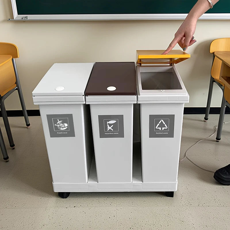 1 set of pulley type classification garbage bin, 20L/36L/40L/60L,kitchen garbage dry and wet separation,suitable for households