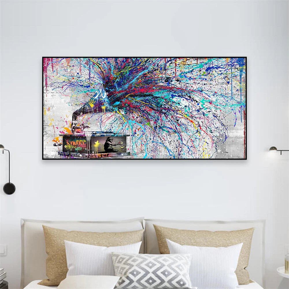 Banksy Graffiti Art Poster Blue Watercolor Prints Pop Street Art Canvas Painting Home Living Room Wall Art Canvas Painting