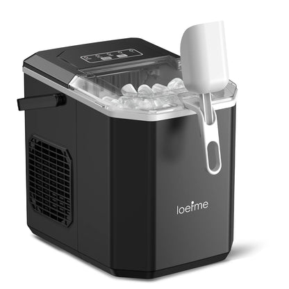 Loefme Ice Maker Cubes Machine Small Automatic Cleaning Bullet Shaped Ice Makers Fast Ice Making For Households Caffee Camping