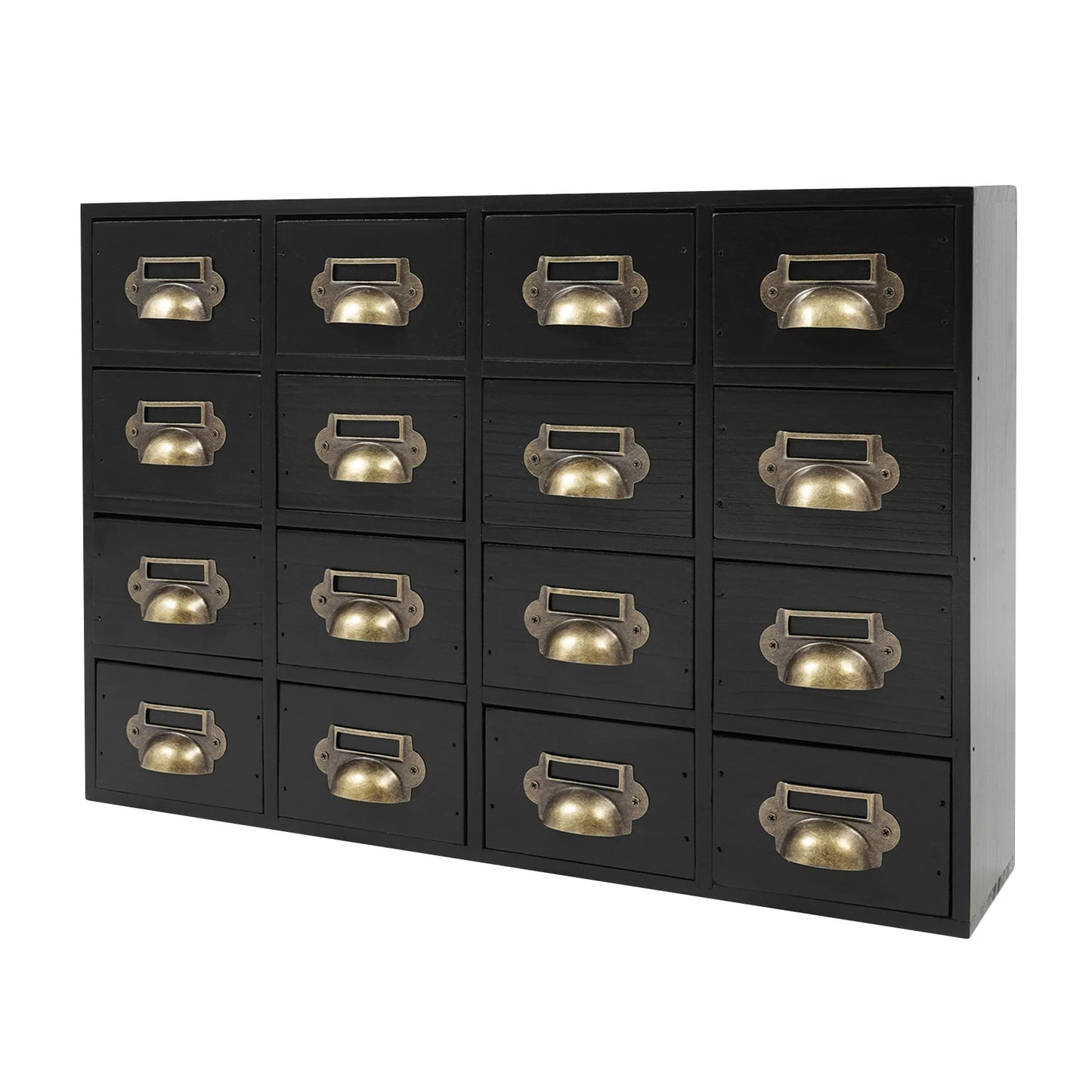 16 Drawer Cabinet, Wooden Medicine Cabinet with Handle, Desktop Drawer Organizer for Households, Offices, Small Workshops