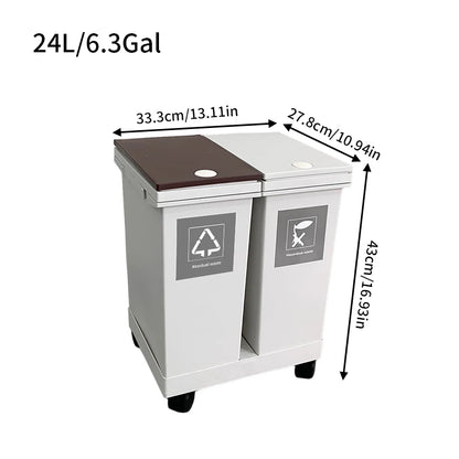 1 set of pulley type classification garbage bin, 20L/36L/40L/60L,kitchen garbage dry and wet separation,suitable for households