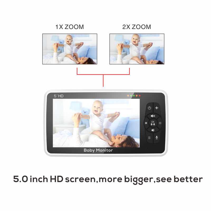 SM50 5-Inch HD Rotating Baby Monitor with Night Vision