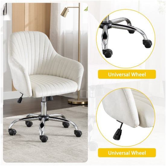 Accent Chair Modern Home Office Leisure Chair With Adjustable Velvet Height And Adjustable Casters