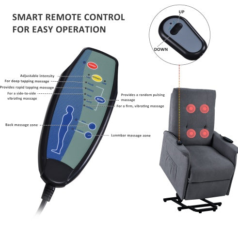 Orisfur. Power Lift Chair For Elderly With Adjustable Massage Function Recliner Chair For Living Room