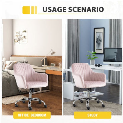 Accent Chair Modern Home Office Leisure Chair With Adjustable Velvet Height And Adjustable Casters
