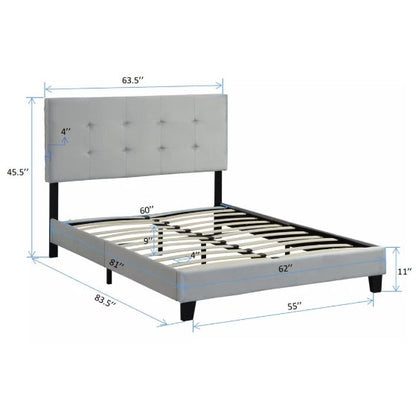 Queen-sized Upholstered Platform Bed Frame