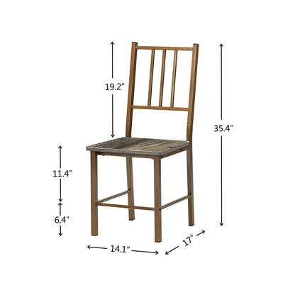 Dining Set For 2, Square Wooden Dining Table With 4 Legs And 2 Metal Chair For Home Office, Kitchen, Dining Room