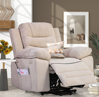 Massage Recliner,Power Lift Chair For Elderly With Adjustable Massage And Heating Function,Recliner Chair With Infinite Position And Side Pocket For Living Room ,Blue