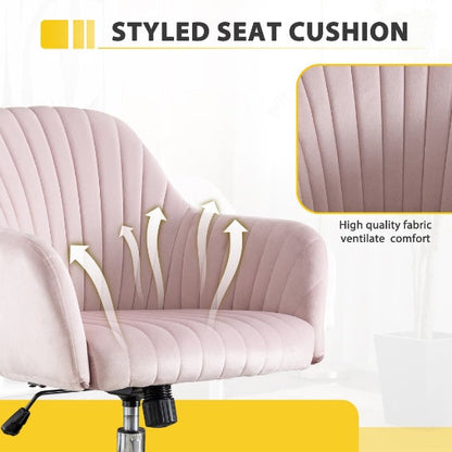 Accent Chair Modern Home Office Leisure Chair With Adjustable Velvet Height And Adjustable Casters