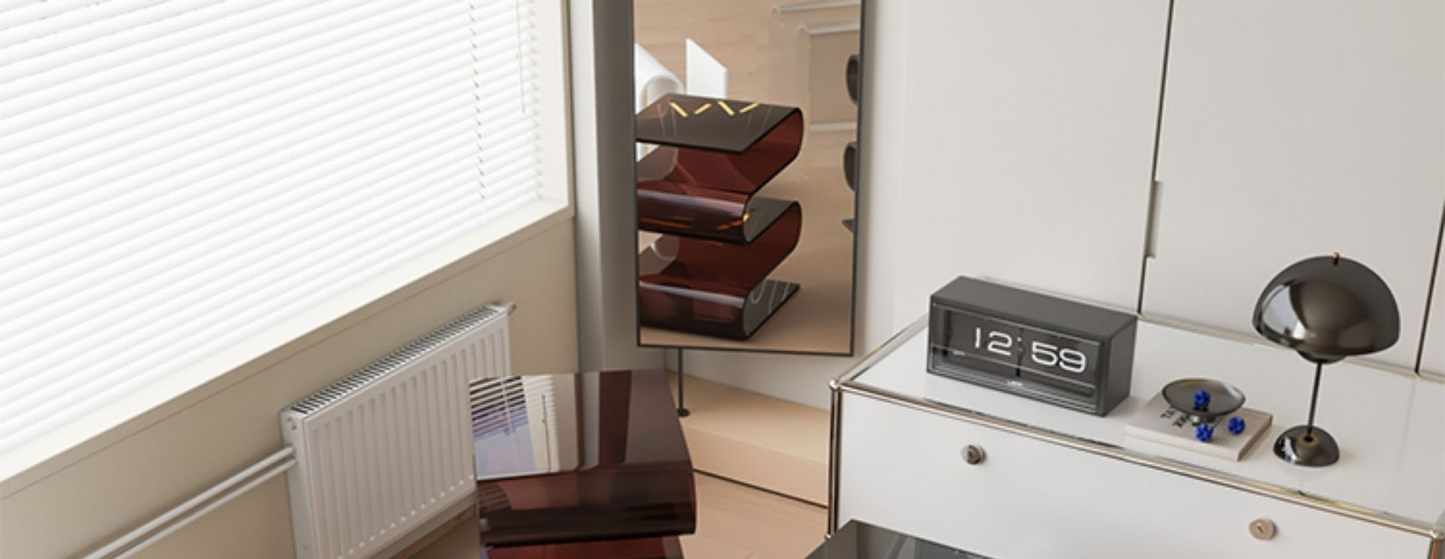Transparent Minimalist Side Table with Magazine Rack