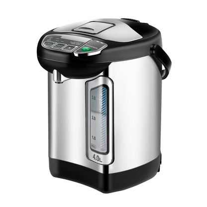 NutriChef Electric Water Boiler and Warmer - 3L/3.17 Qt Stainless Steel Electric Hot Water Dispenser w/Rotating Base Auto Shut Off Safety Lock Instant Heating for Coffee & Tea (NCHUB13)