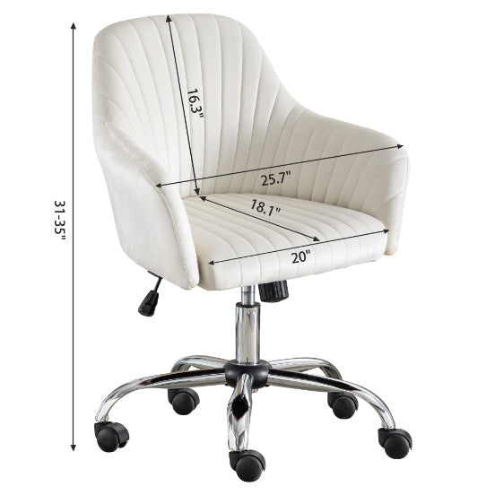 Accent Chair Modern Home Office Leisure Chair With Adjustable Velvet Height And Adjustable Casters