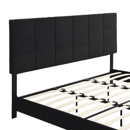 Upholstered Platform Bed Frame With Linen Headboard