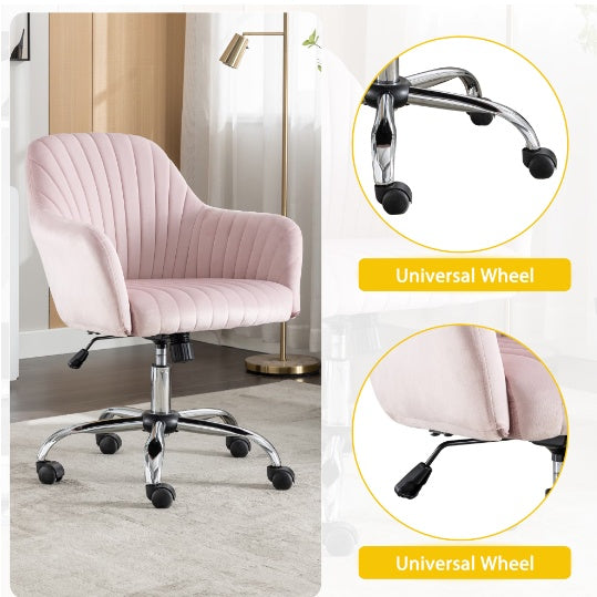 Accent Chair Modern Home Office Leisure Chair With Adjustable Velvet Height And Adjustable Casters