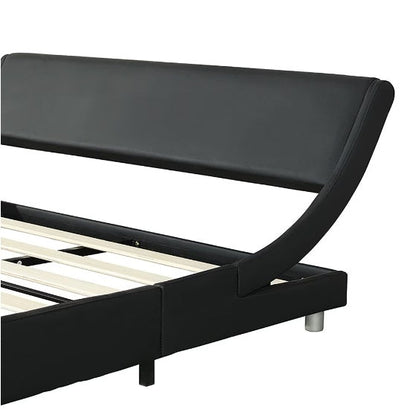 Faux Leather Upholstered Platform Bed Frame With LED Lighting With Remote Control And APP