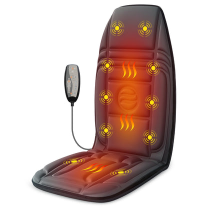 Vibration Back Massager with Heat Massage Chair Pad with 10 Vibration Motors & 2 Heating Levels Chair Massager for Recliner Office Chair Sofa Gifts for Mom Dad Woman Man